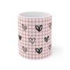 Plaid and Hearts Pink Mug