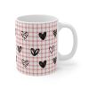 Plaid and Hearts Pink Mug