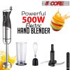 5 Core 3 in 1 Immersion Hand Blender 500W with 800ml Beaker & Whisk - 9 Speed Heavy Duty Handheld Stick - Copper Motor, Stainless Steel Blades, Comfor