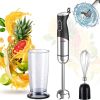 5 Core 3 in 1 Immersion Hand Blender 500W with 800ml Beaker & Whisk - 9 Speed Heavy Duty Handheld Stick - Copper Motor, Stainless Steel Blades, Comfor