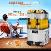 VEVOR Commercial Slushy Machine, 24L/6.4Gal Two Bowls, 100 Cup Margarita Smoothie Frozen Drink Maker, 640W Stainless Steel Margarita Machine, Slushie