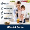 5 Core Handheld Blender, Electric Hand Blender 8-Speed 500W, Immersion Hand Held Blender Stick with Food Grade Stainless Steel Blades for Perfect for