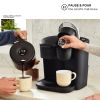 Black single serve and carafe coffee maker