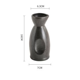 jaCreative Japanese Household Ceramic Baijiu Pot (Option: Black-Large)