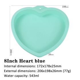 6 inch 8 inch rainbow cake baking pan (Option: Blue-8inch-Heartshaped)