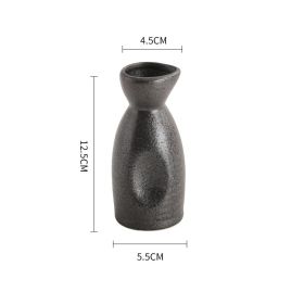 jaCreative Japanese Household Ceramic Baijiu Pot (Option: Black-Small)