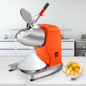 Commercial Electric Dual Blade Snow Cone Granizing Machine With Free Tray Home Icy Drink Smoothie Maker (Type: Ice Crushers, Color: Orange)