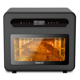 Geek Chef Steam Air Fryer Toast Oven Combo , 26 QT Steam Convection Oven Countertop , 50 Cooking Presets, with 6 Slice Toast, 12" Pizza, Black Stainle (Liter: 25L)