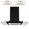 30 inch Stainless Steel Kitchen Island Range Hood 900CFM Tempered Glass 3 Speed Black LEDs