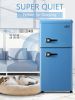 KRIB BLING 3.5Cu.Ft Compact Refrigerator Mini Fridge with Freezer, Small Refrigerator with 2 Door, 7 Level Thermostat Removable Shelves for Kitchen, D